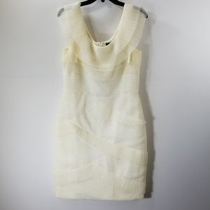 BCBGMaxAzria White Briana Short Pleated Dress 12